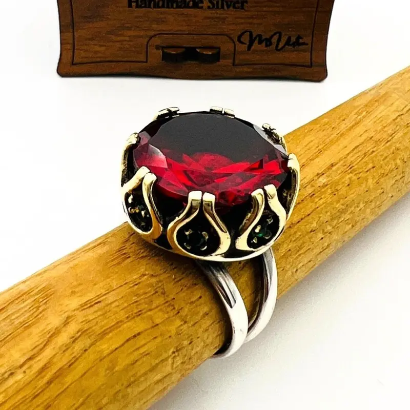 Handcrafted Exquisite Oval Ruby 925K Sterling Silver Ring for Women | Authentic & Unique Gift