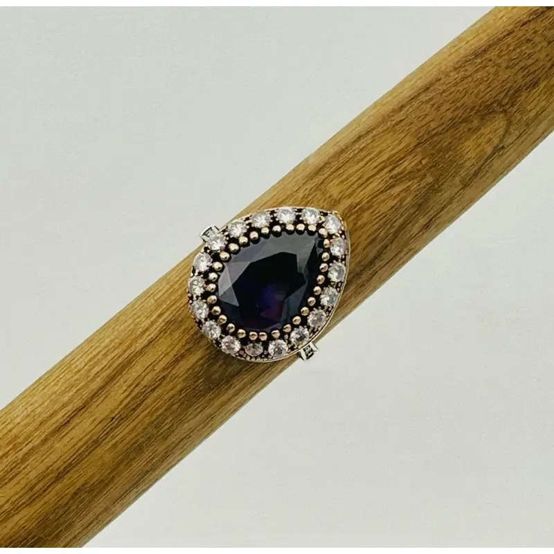 Handcrafted Sterling Silver Amethyst Ring for Women | Vintage Purple Gemstone Gift