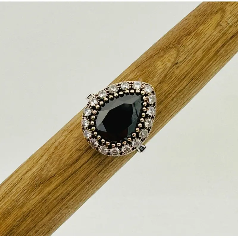 Handmade Turkish 925 Sterling Silver Black Onyx Ring for Women - Elegant Vintage Style Gift