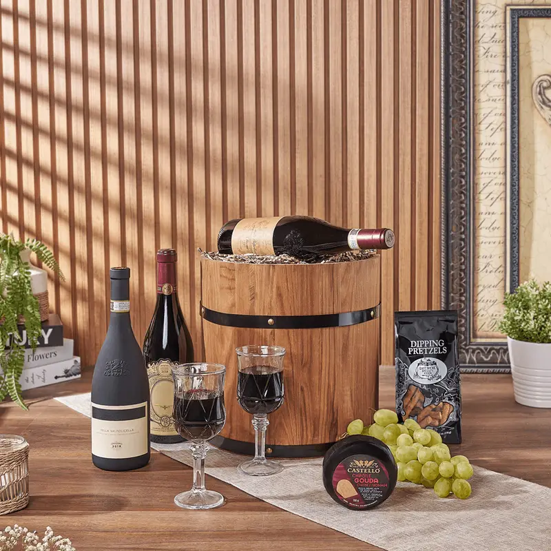 Lovely Wine Cheese Barrel - Premium Wines