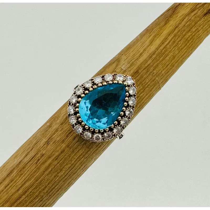 Turkish Handmade 925 Sterling Silver Aquamarine Heart Ring - Exquisite Gift for Women