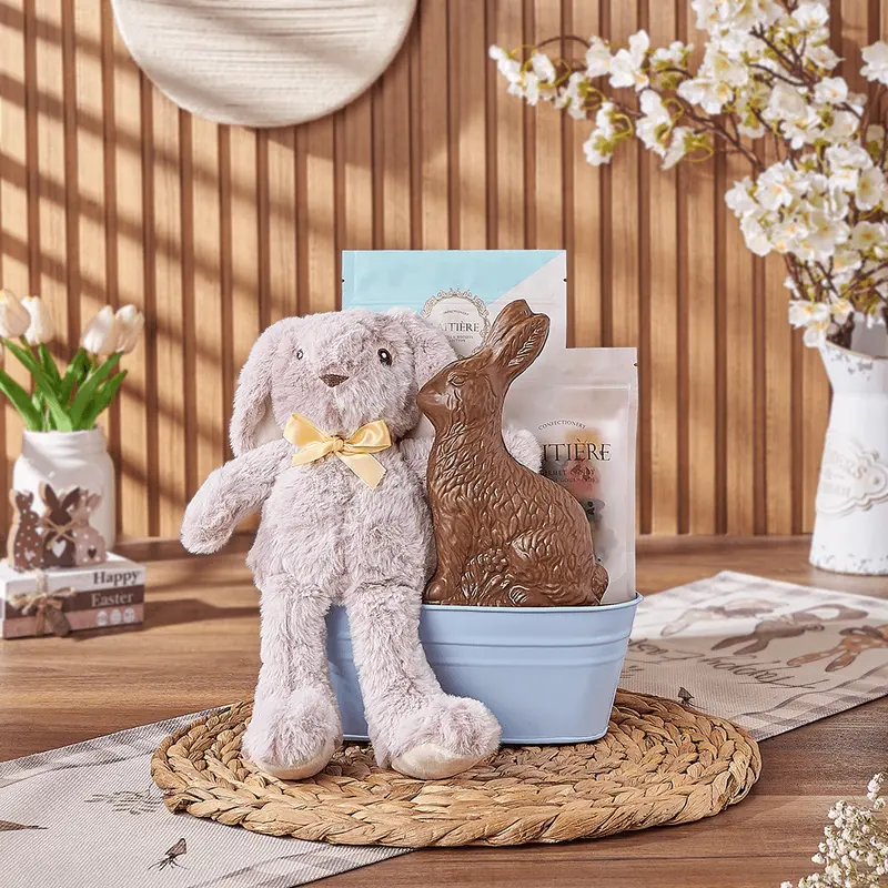 Blue Easter Bunny Gift Basket