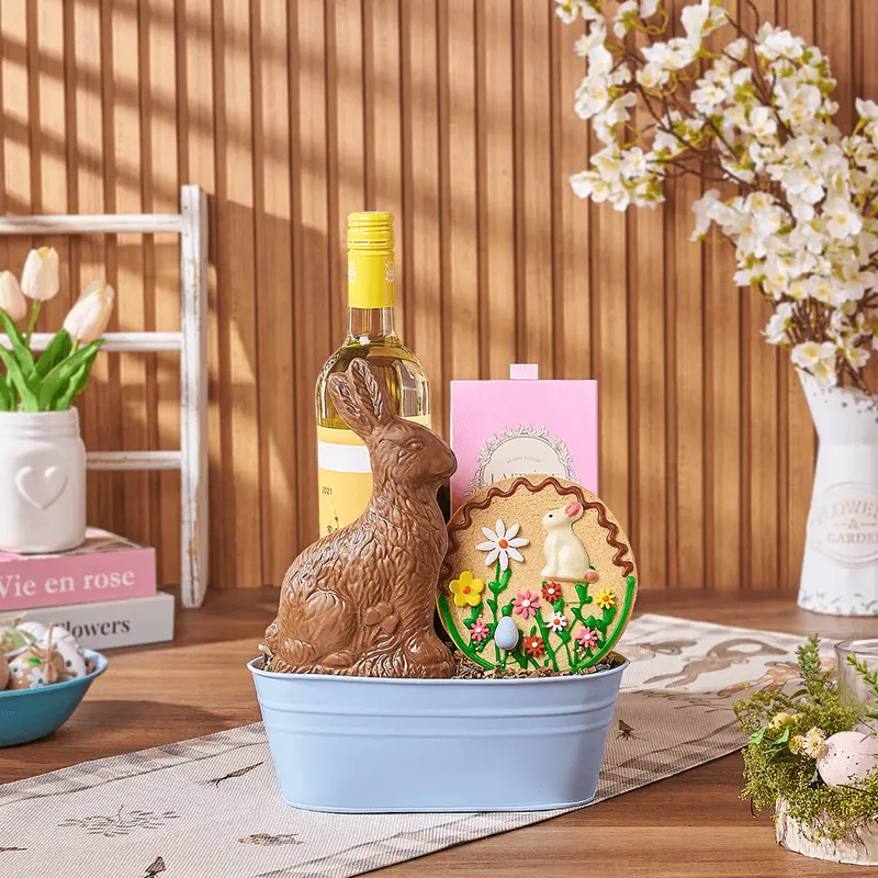 Easter Wine & Chocolate Bunny Gift