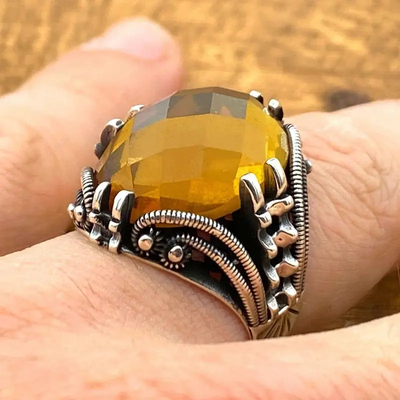 Handmade Men's Zultanite Color-Changing Sterling Silver Ring | Authentic Turkish Craftsmanship | Unique Gift for Him