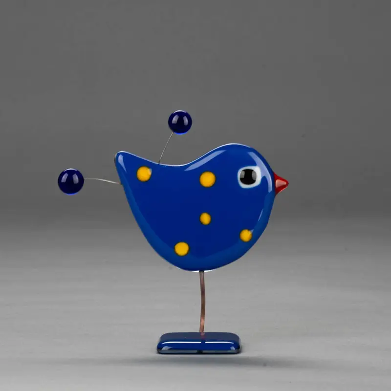 *Fused Glass Bird Blue