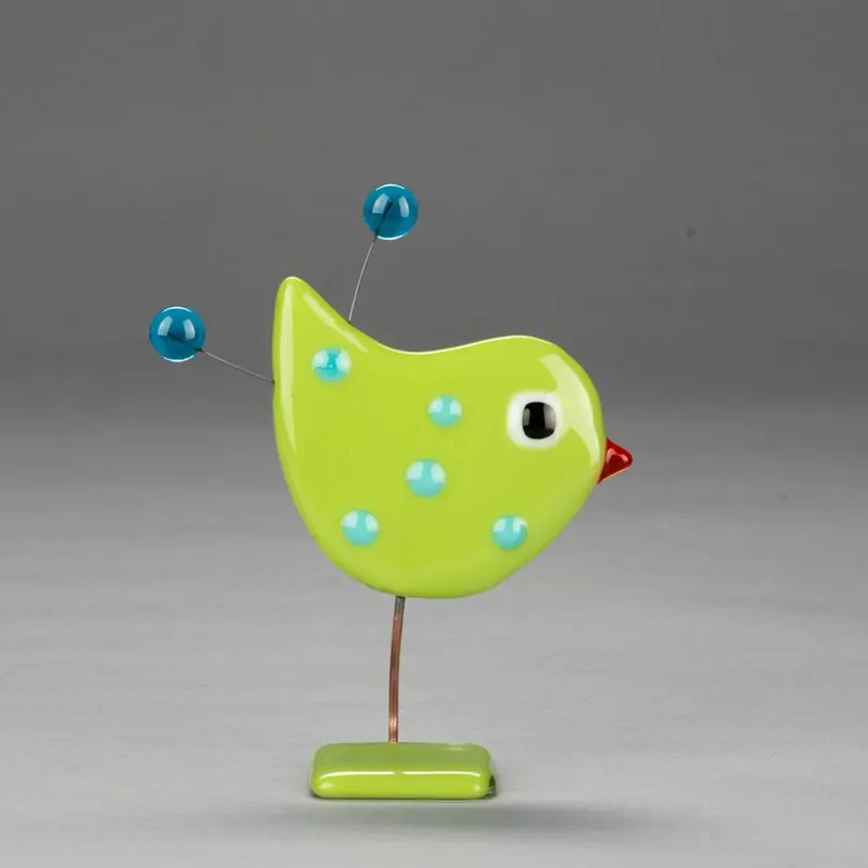 *Fused Glass Bird Lime