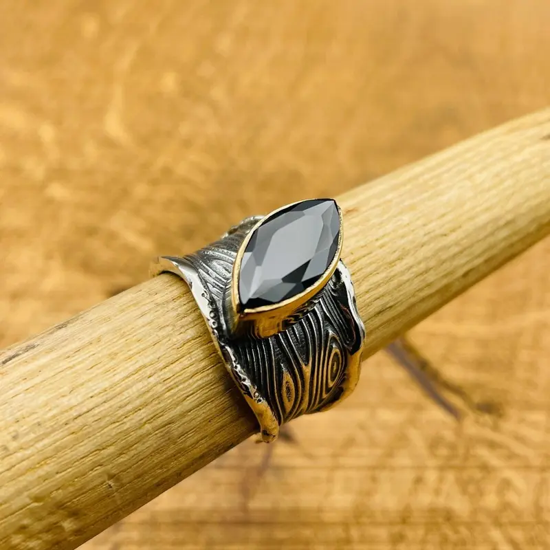 Handmade Sterling Silver Black Onyx Ring for Women | Elegant 925 Statement Jewelry