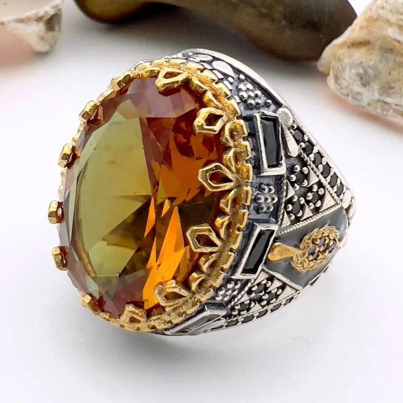 Men's Turkish Handmade Zultanite Color Changing Gemstone Ring | 925 Sterling Silver Unique Gift