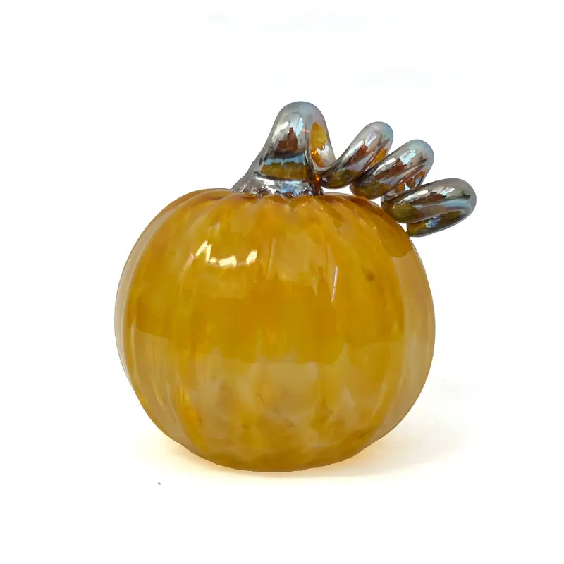 Amber Blown Glass Pumpkin