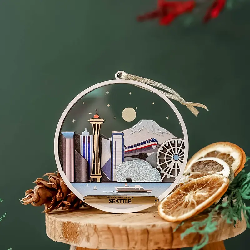 Mini Cityscape Seattle Ornament