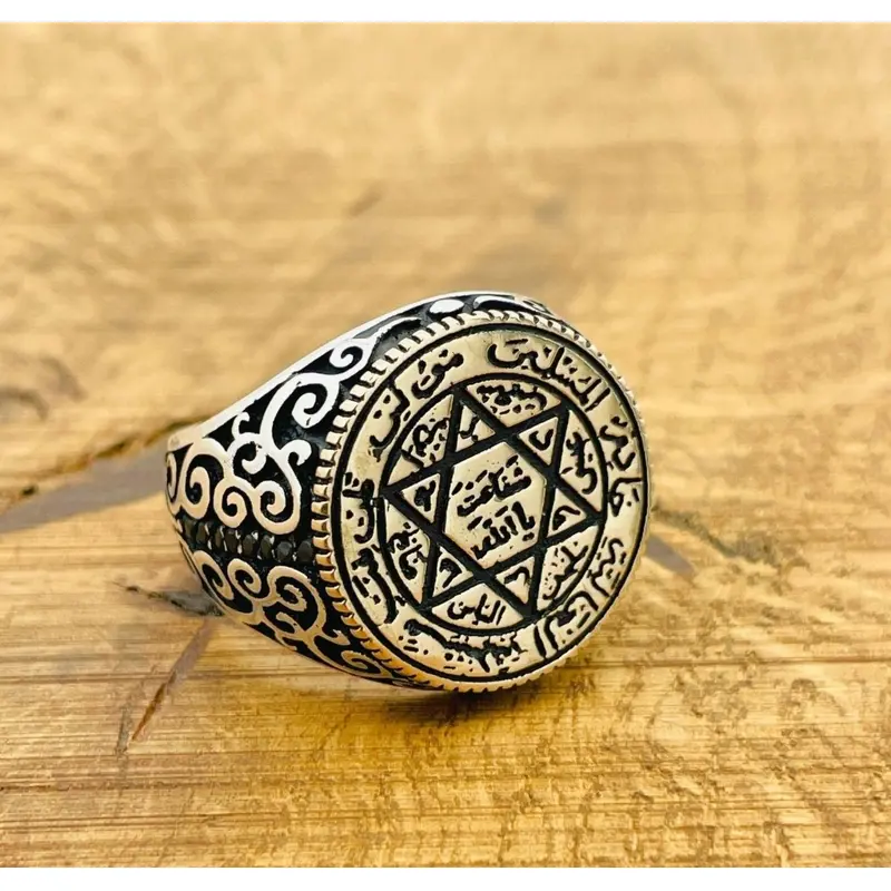 Handcrafted Men's Star of David & King Solomon's Seal 925 Sterling Silver Ring - Turkish Artisan Jewelry