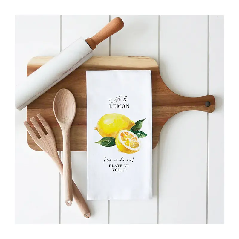 *Lemon 2 Botanical Tea Towel