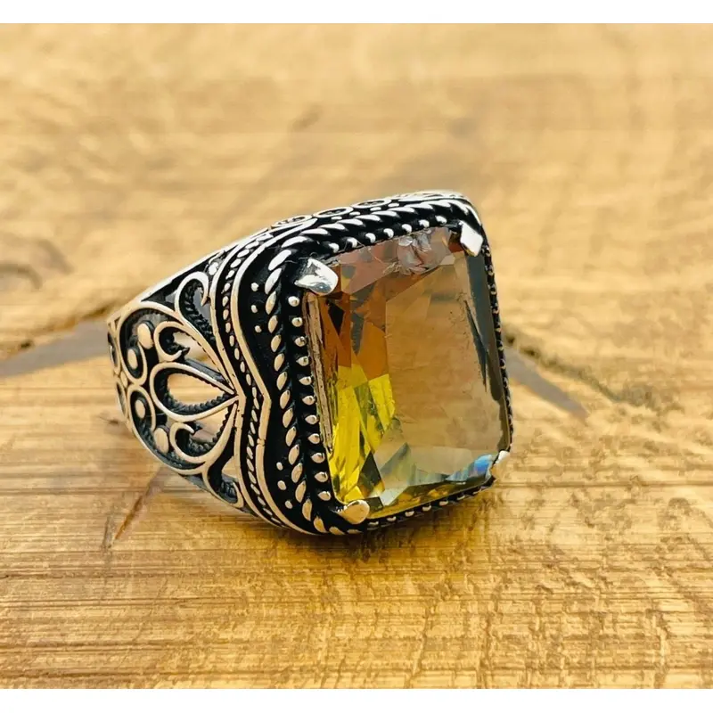 Men's Authentic Turkish Handmade Zultanite Gemstone Ring - 925 Sterling Silver