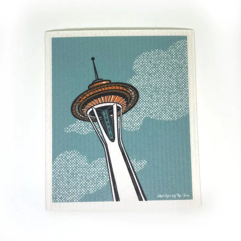 Space Needle Swedish Dishcloth