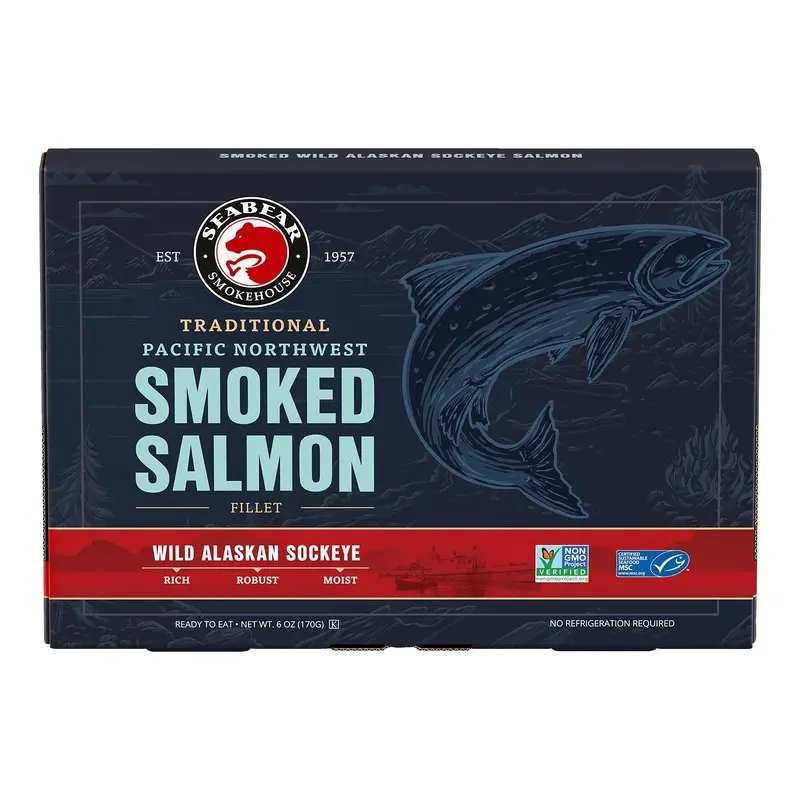 Traditional Smoked Sockeye Salmon - 6 oz