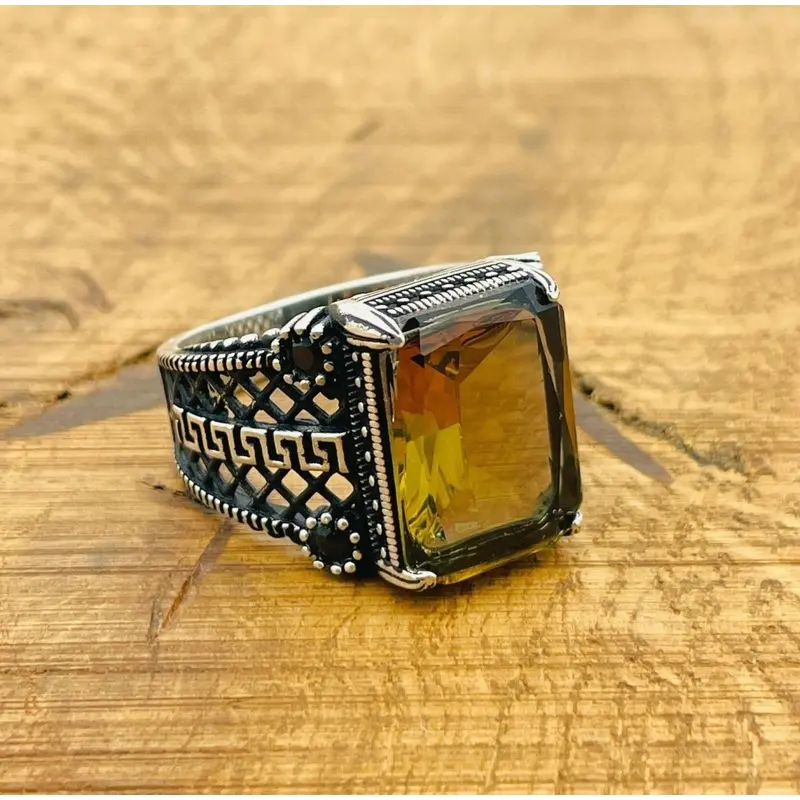 Authentic Men's Handcrafted Turkish Zultanite 925 Sterling Silver Ring - Unique Color-Changing Gemstone Jewelry
