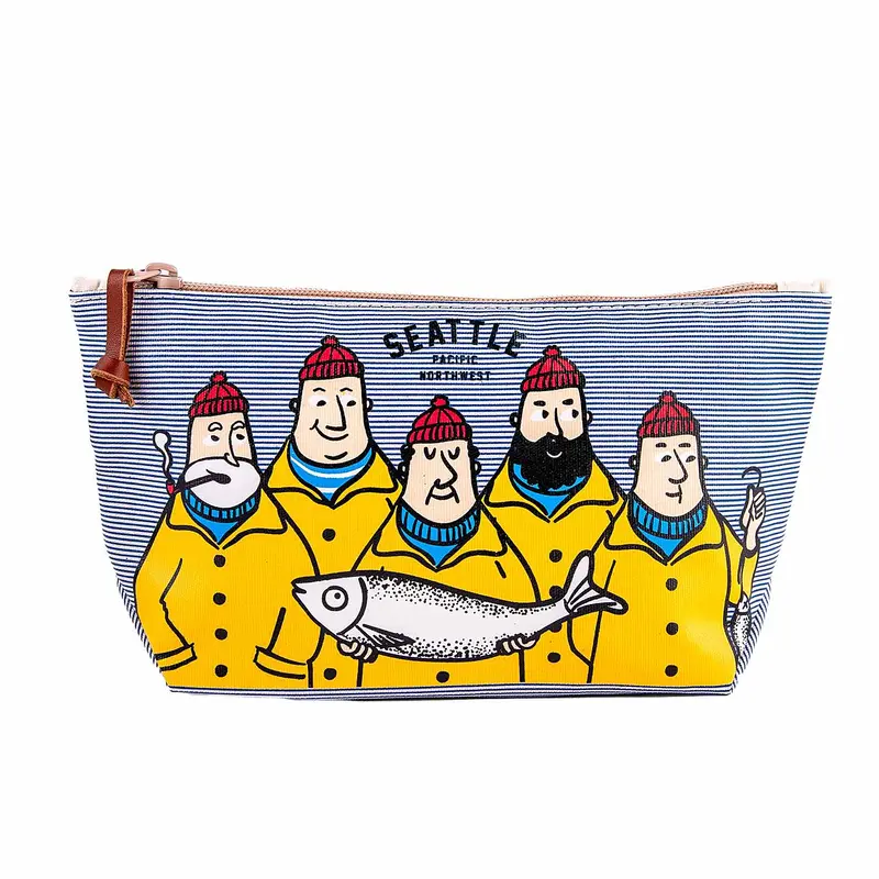 Seattle Fishermen Medium Pouch - Blue Pinstripe