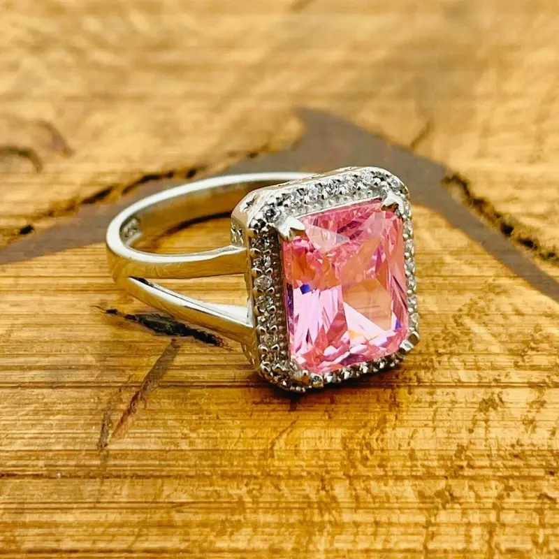 Elegant Turkish Handmade 925 Sterling Silver Morganite Ring - Minimalist Pink Stone for Women