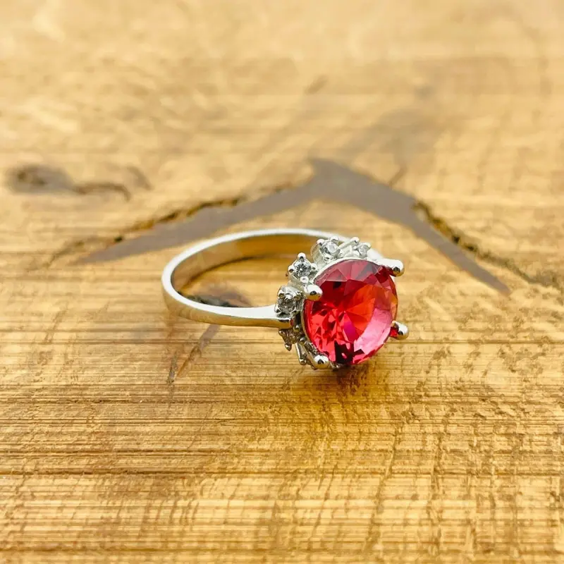 Handmade 925 Sterling Silver Ruby Ring - Elegant Minimalist Design for Women