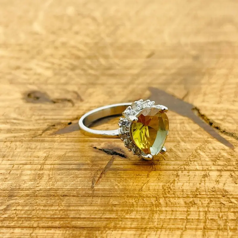 Natural Zultanite 925 Sterling Silver Ring for Women - Minimalist Turkish Handmade Gemstone Jewelry Gift