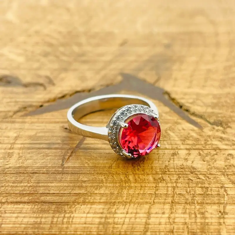 Turkish Handmade Ruby Ring for Women - 925 Sterling Silver Minimalist Gift