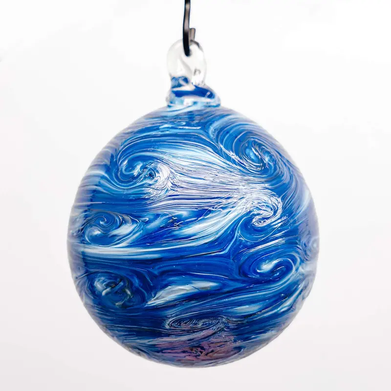 *Blue Round Orbs Hand Blown