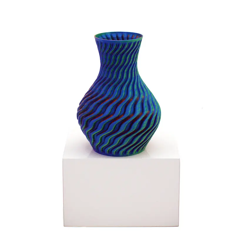 *Dragon Vase Green Burnt Orange Blue 3 inch