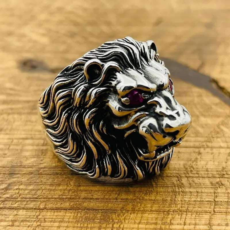 Handcrafted Men's 925 Sterling Silver Lion Ring  Bold Statement & African-Inspired Jewelry Gift