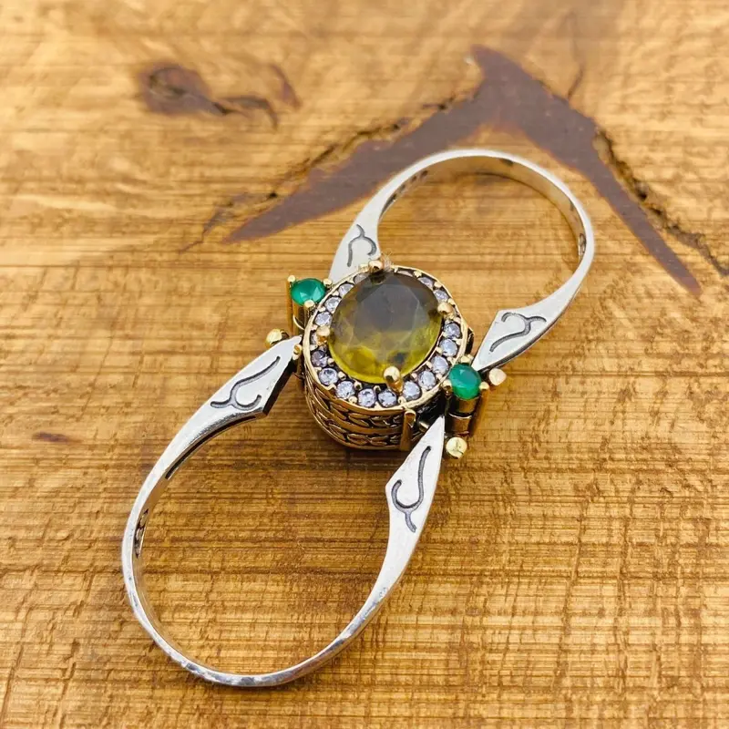 Turkish Handcrafted Reversible Zultanite & Sapphire Sterling Silver Ring - Versatile Two-in-One Design