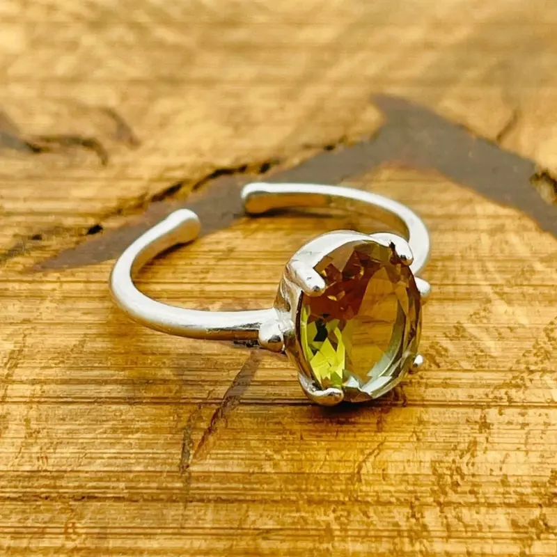 Turkish Handmade Sterling Silver Adjustable Zultanite Ring - Natural Color-Changing Gemstone for Women