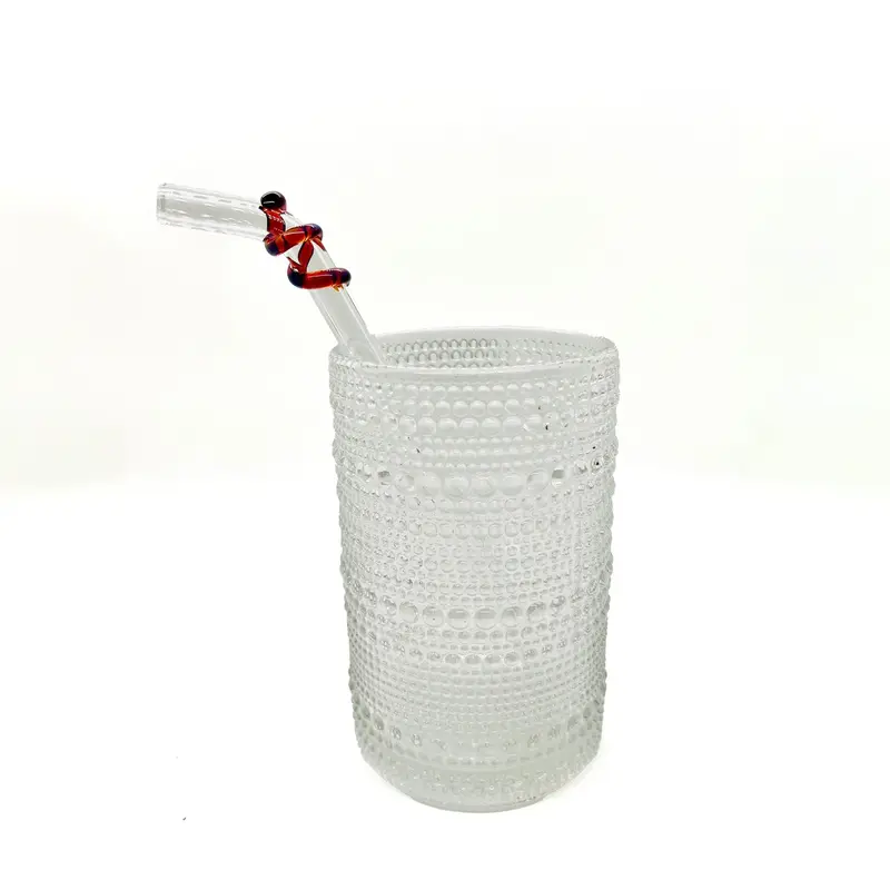 Blown Glass Drinking Straw Bent
