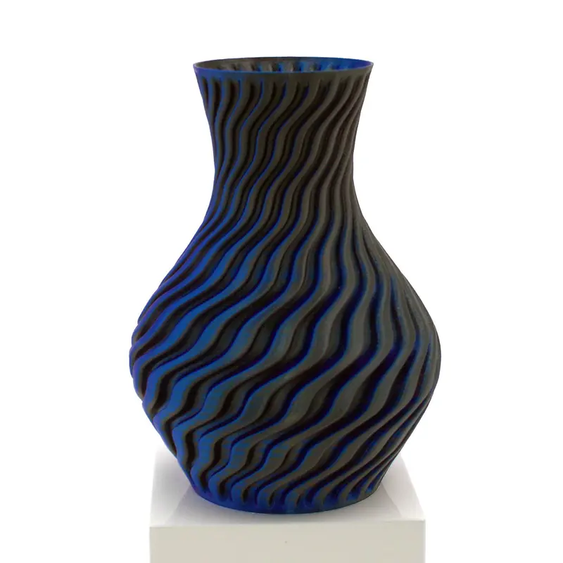Dragon Vase Blue Black Purple 6 inch