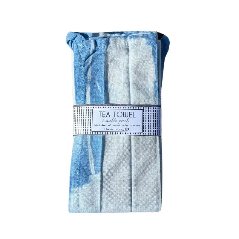 Indigo Dyed Tea Towel Double Pack