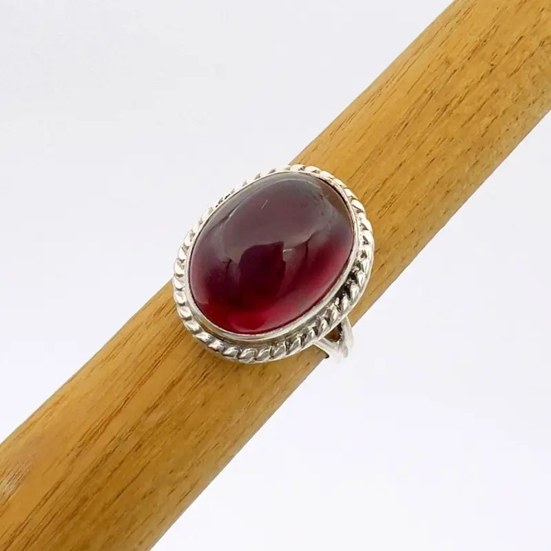 Regal Ruby Stone Ring for Women - Handcrafted Sterling Silver Ottoman Jewelry