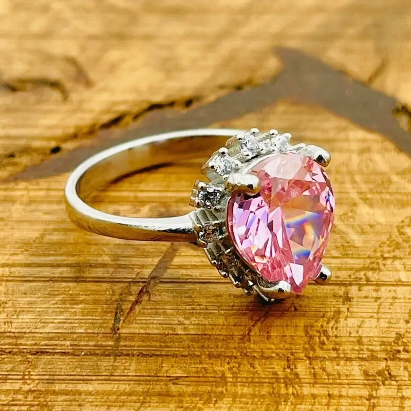 Women's Handmade Turkish Sterling Silver Pink Morganite Ring | Delicate & Minimalist Design