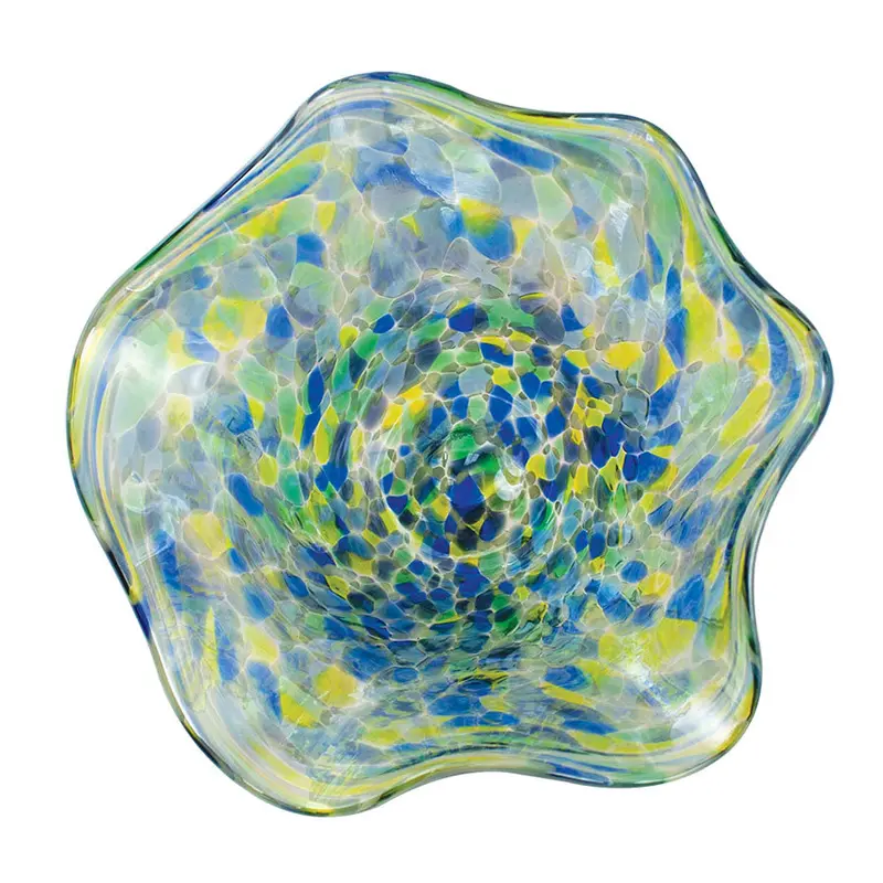 Hand Blown Glass Mini Wave Bowl Bluebonnet