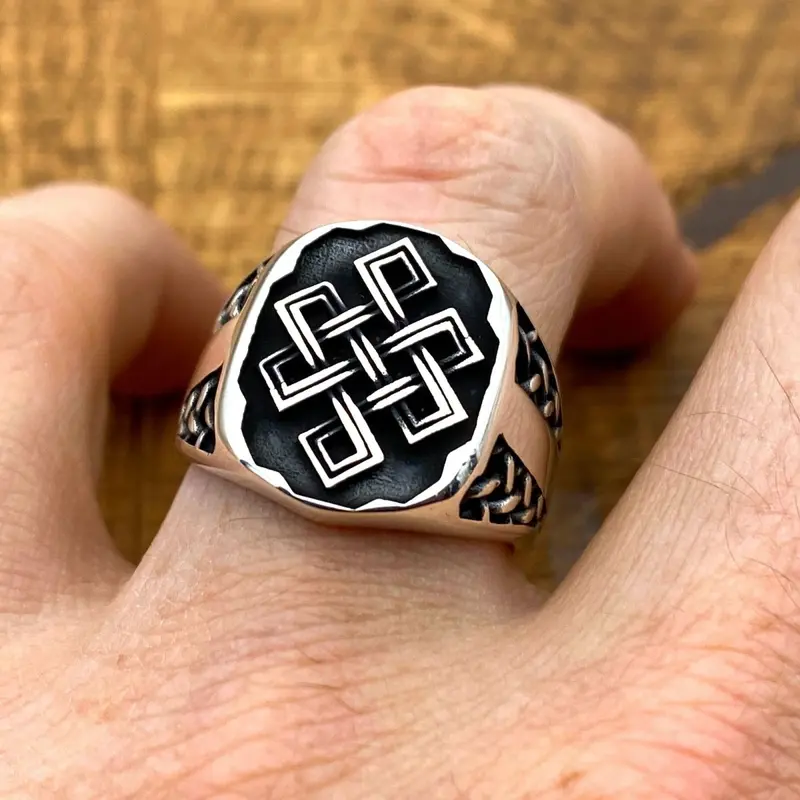 Handmade Men's Sterling Silver Knitted Pattern Ring | Unique 925 Silver Minimalist Jewelry Gift