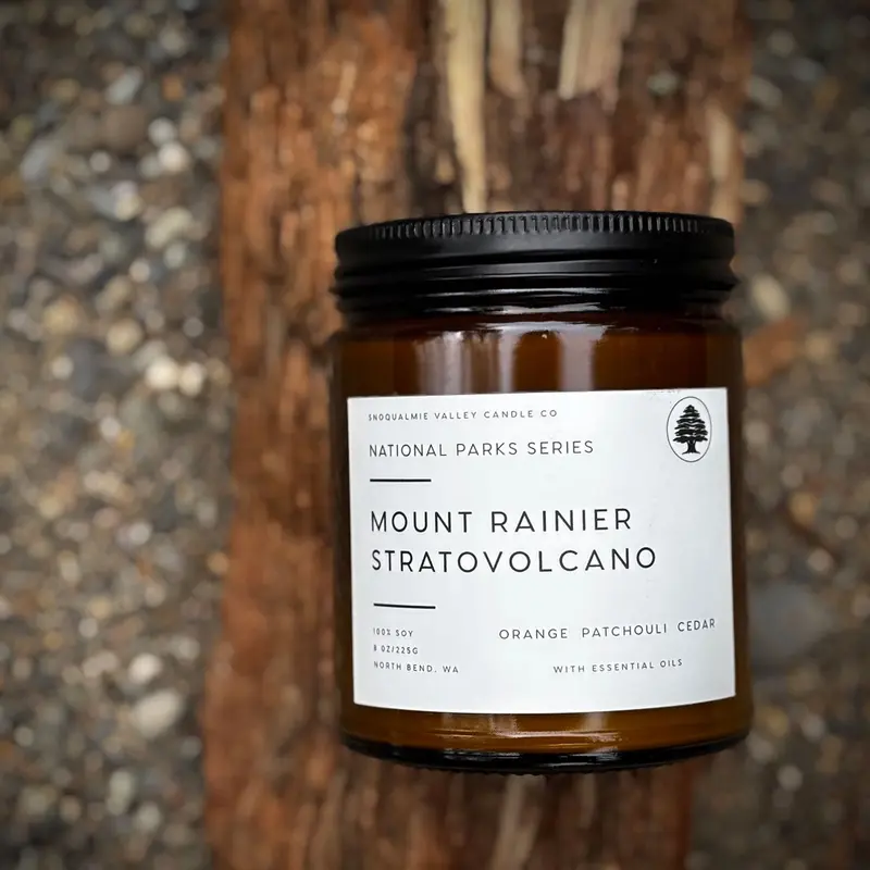 Mount Rainier Stratovolcano Candle