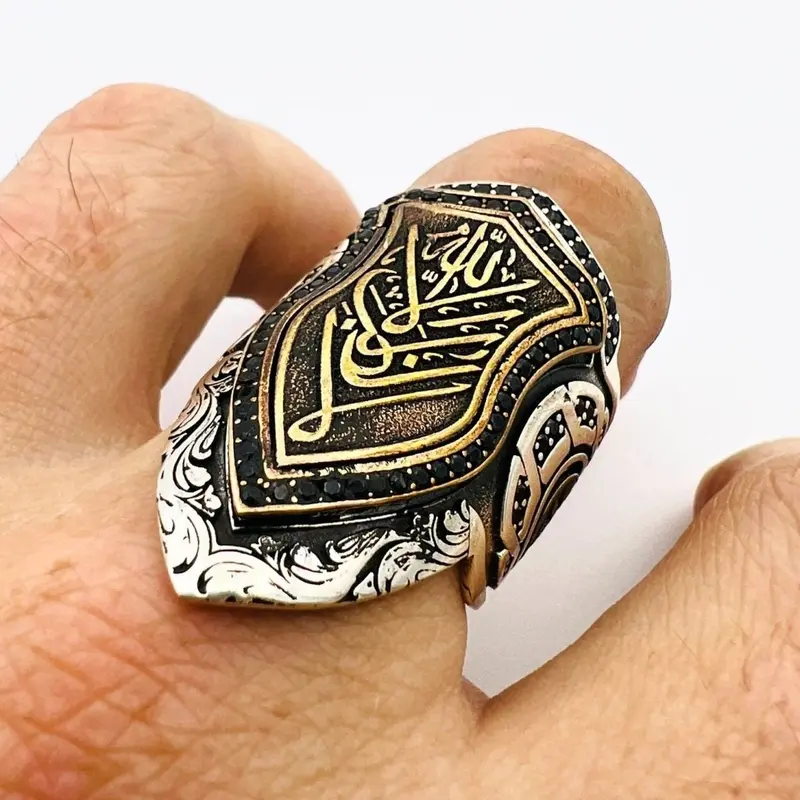 Premium Handcrafted 925 Sterling Silver Ottoman Archer Thumb Ring for Men  Unique Islamic Gift