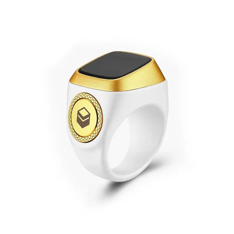Azan Reader Digital Ring Tasbih Dhikrmatik - White