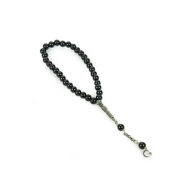 Black 33 Glass Beads Tasbih
