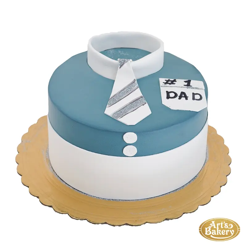Blue and White Suit Cake