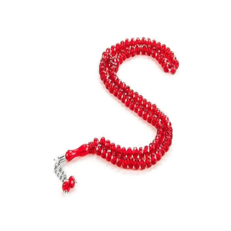 Crystal Appearance 99 Beads Hajj Umrah Gift Tasbih  (10 Pieces) - Red