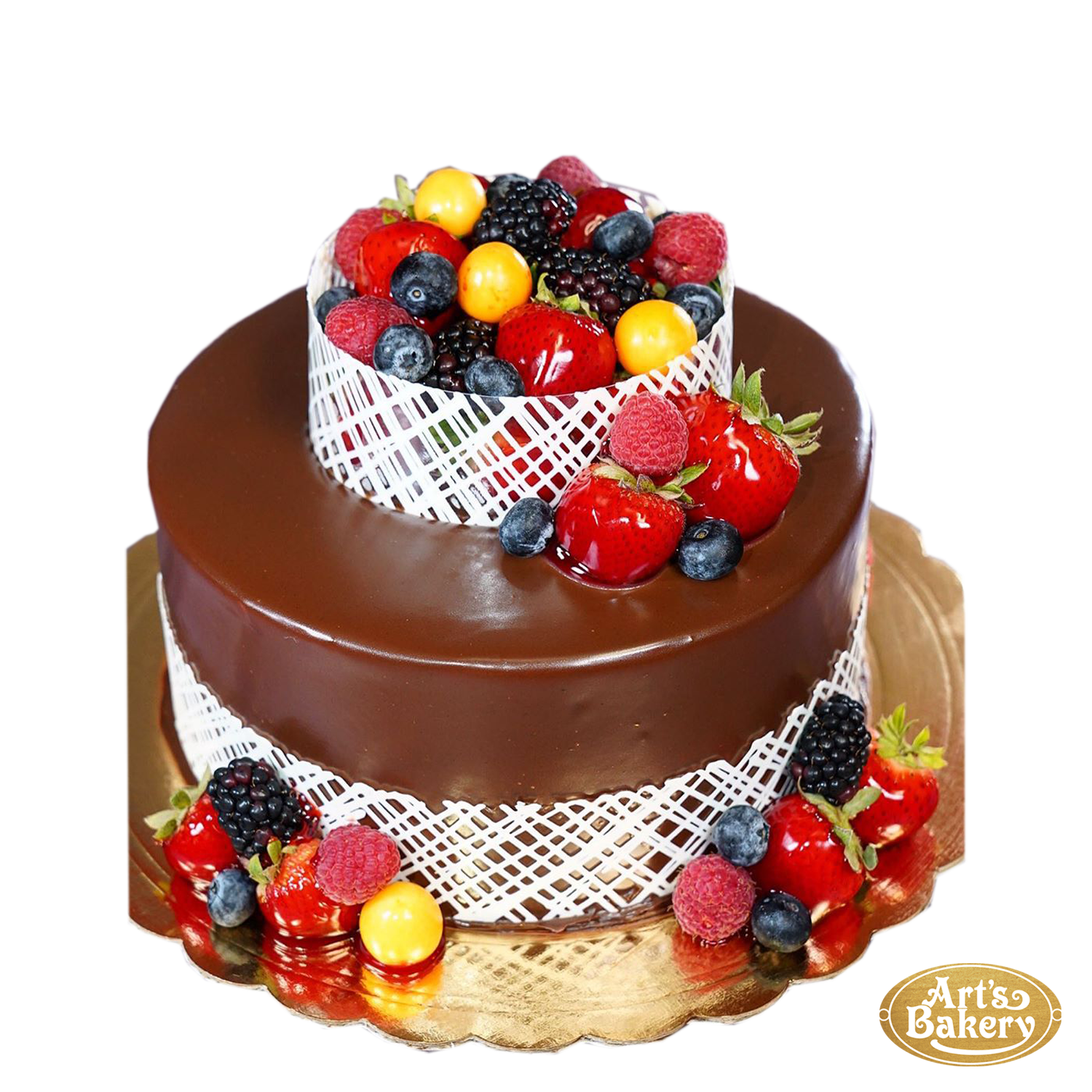 Chocolate Fruit Design Cake 128