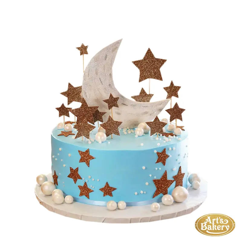 Crescent Moon with Stars Themed Cake 101