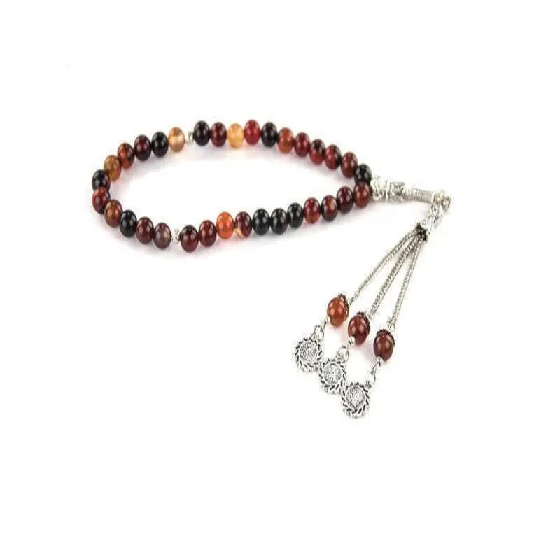 Dark-Colored Agate Ceyt Stone 33 Beads Tasbih