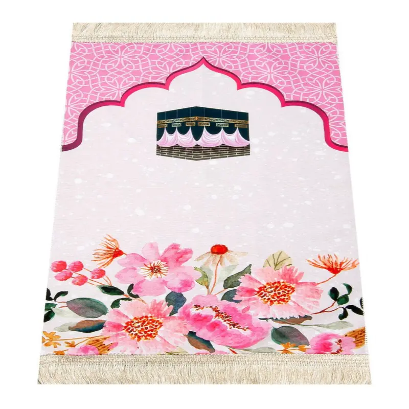 Digital Printed Children's Prayer Rug Pink
