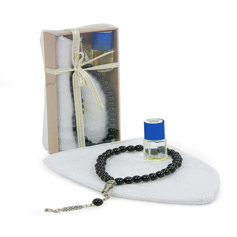 Essence, Prayer Hat and Prayer Beads Men's Hajj Umrah Gift Set