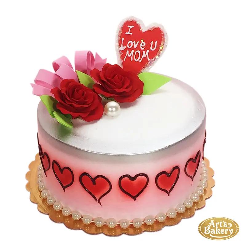 Heart Logos and Roses Cake 155