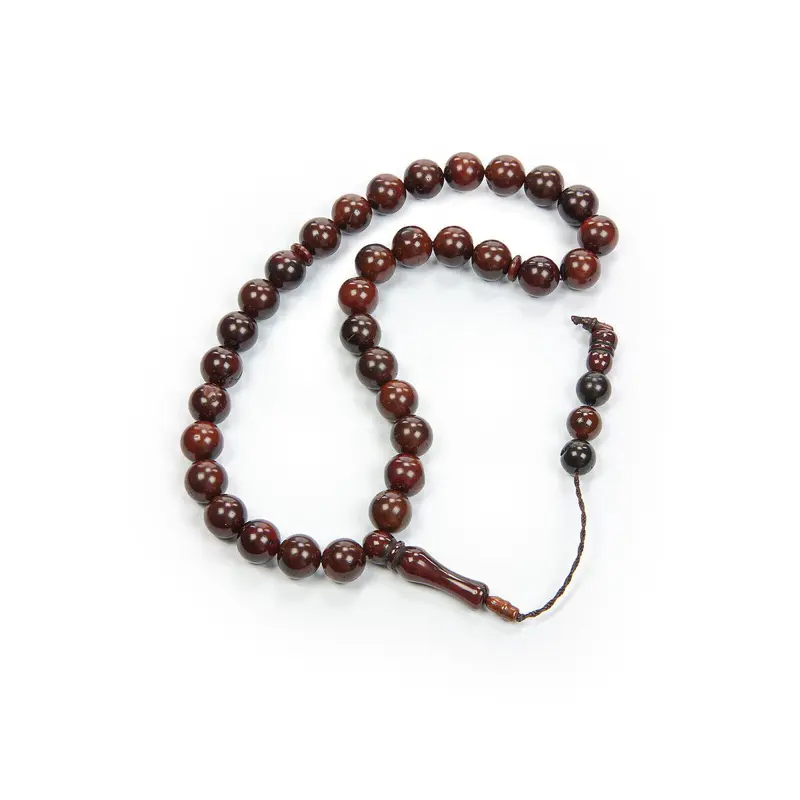 Kuka Wood Prayer Beads - 33 Beads - 10 MM Round - Natural Workmanship